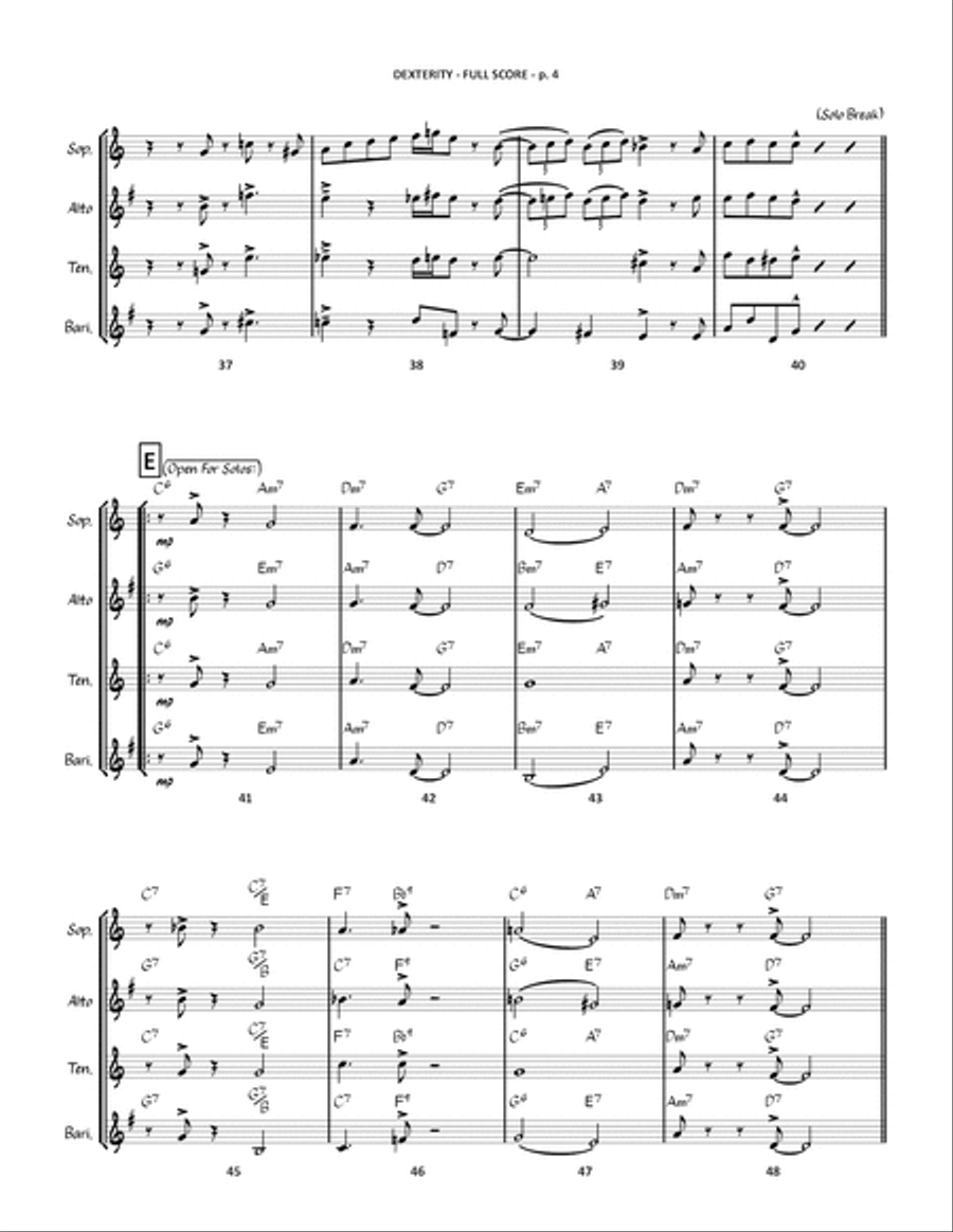 Dexterity Saxophone Quartet scores gallery preview page 5