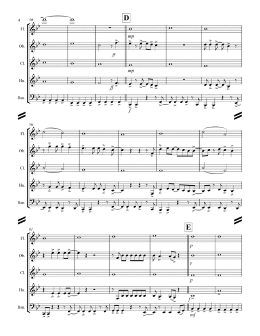 Take On Me Woodwind Quintet scores gallery preview page 5