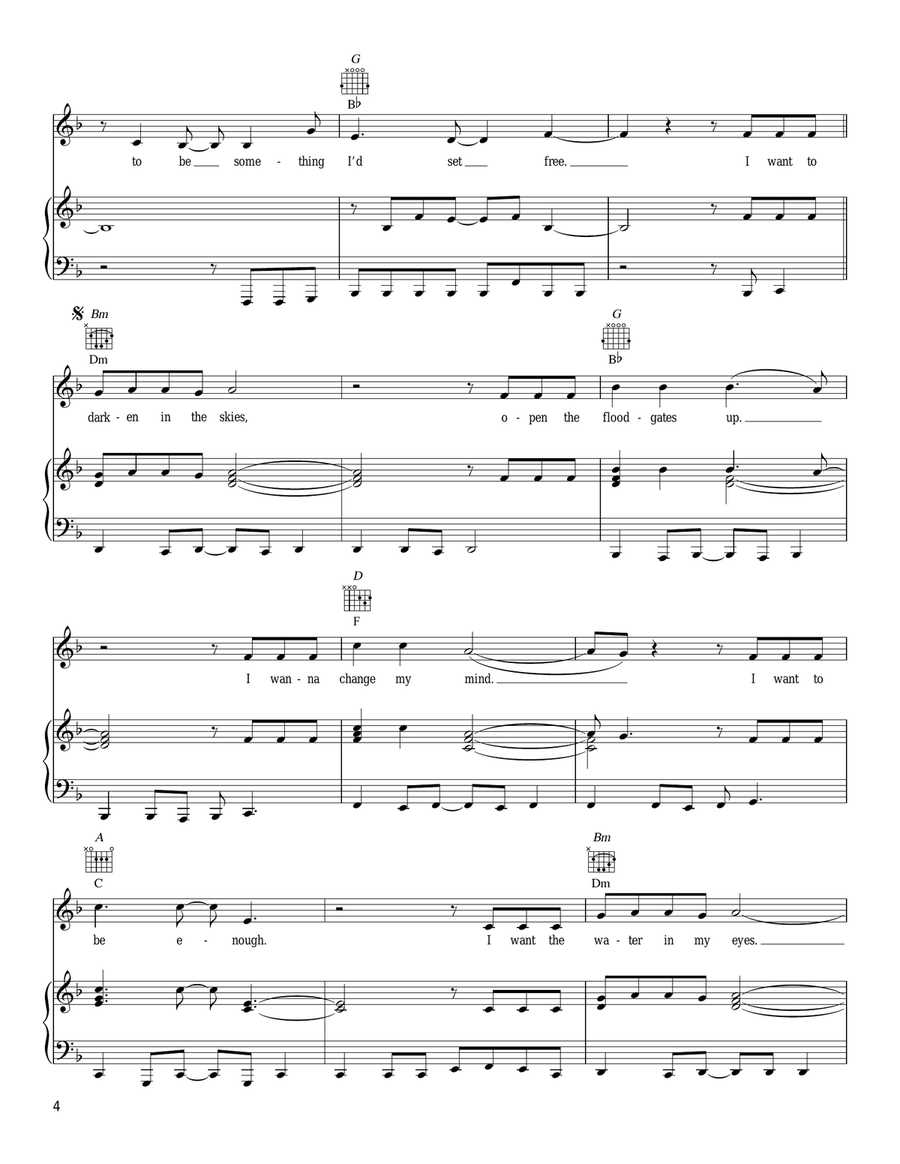 Let The Rain Let The Rain Piano, Vocal, Guitar scores gallery preview page 4