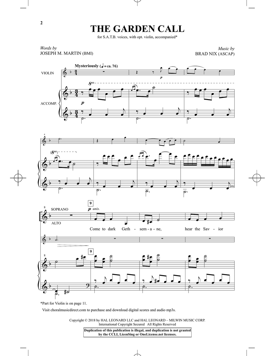 The Garden Call 4-Part scores gallery preview page 1