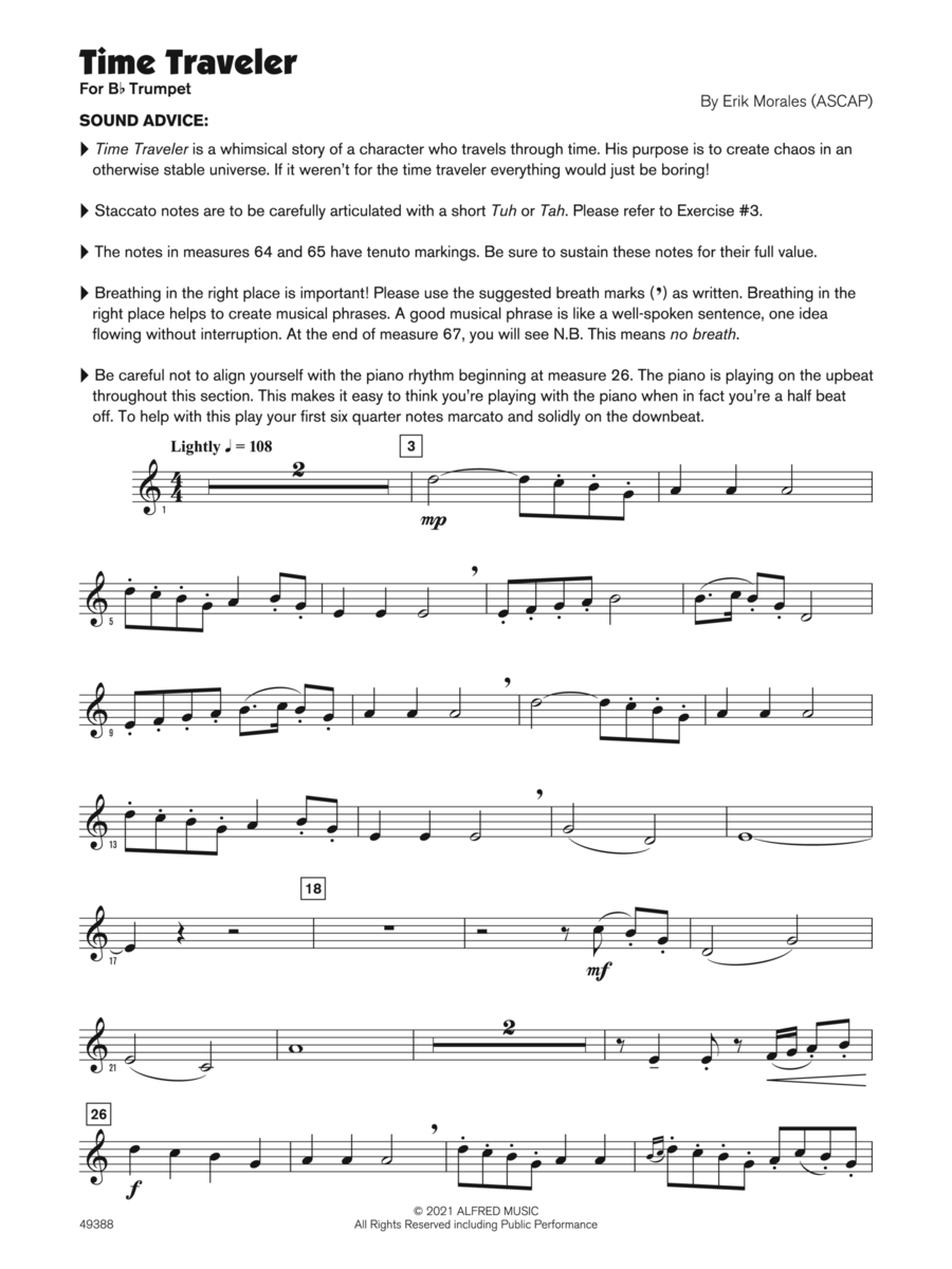 Time Traveler (Sound Innovations Soloist, Bb Trumpet) Small Ensemble scores gallery preview page 1