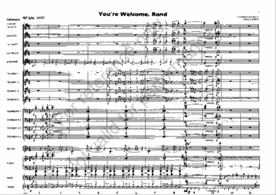 You're Welcome, Band Jazz Ensemble scores gallery preview page 2