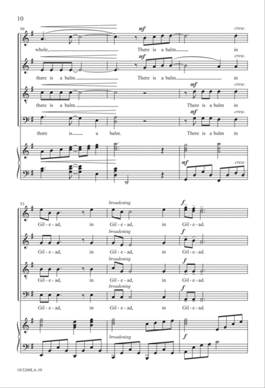 There Is a Balm in Gilead 4-Part scores gallery preview page 10