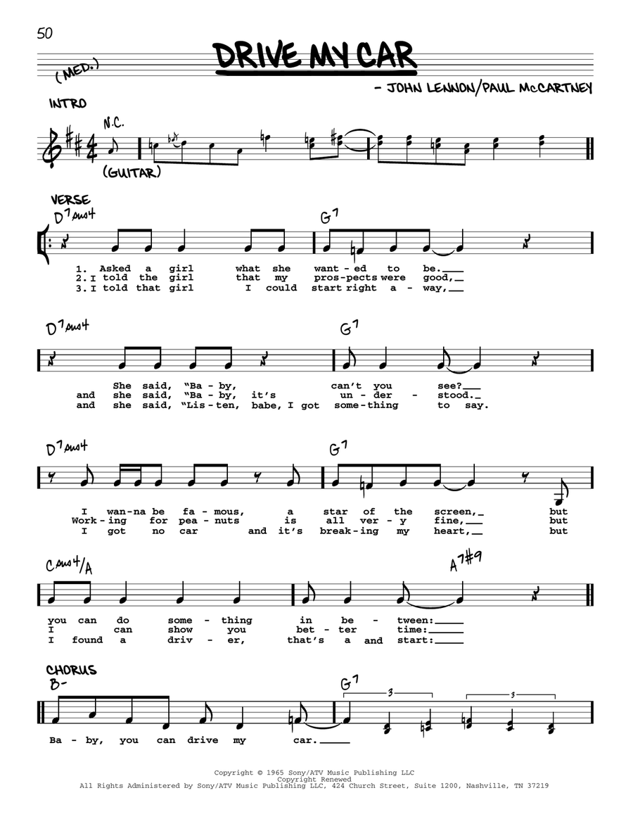 Drive My Car [Jazz version] Voice scores gallery preview page 1
