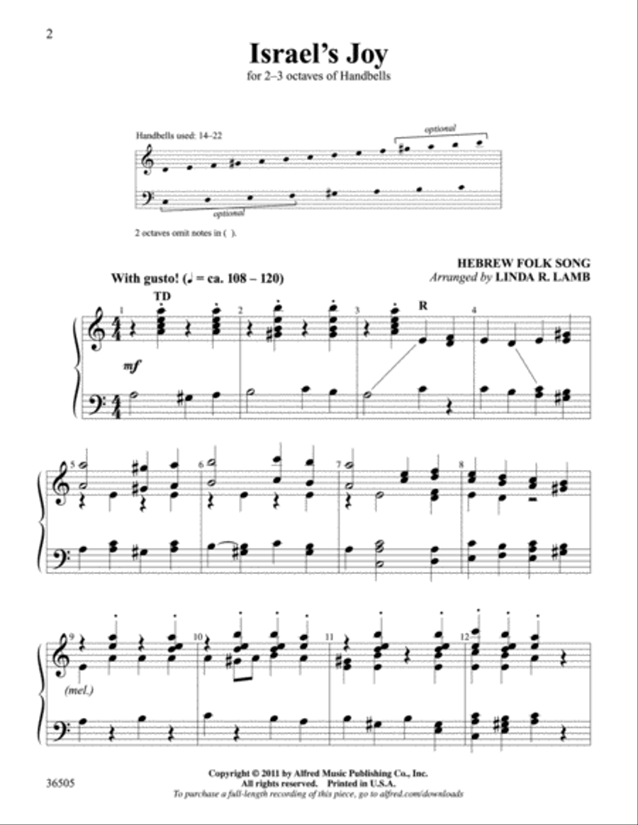 Israel's Joy Israel's Joy Handbell Choir scores gallery preview page 2