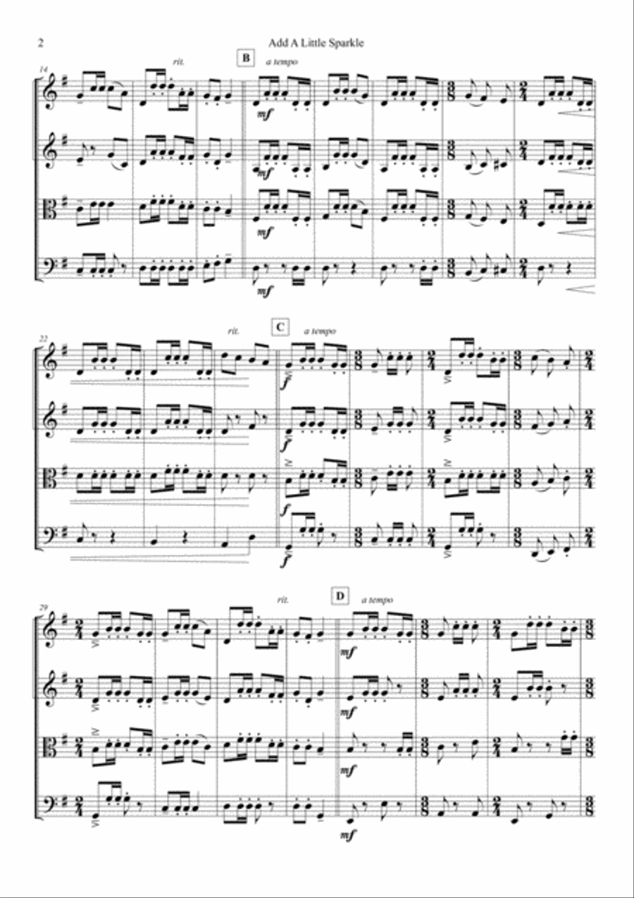 Add A Little Sparkle String Quartet scores gallery preview page 2