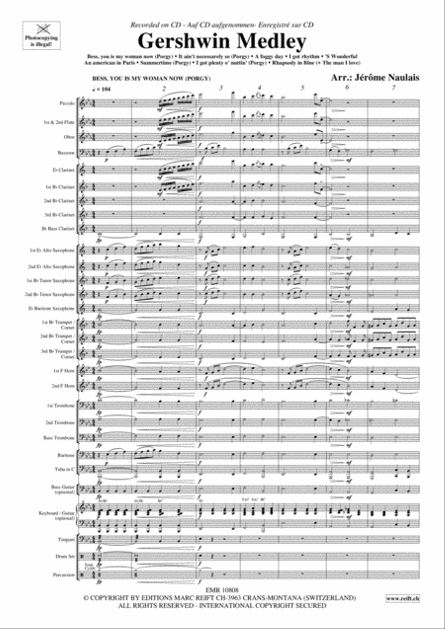 Gershwin Medley Gershwin Medley Concert Band scores gallery preview page 4