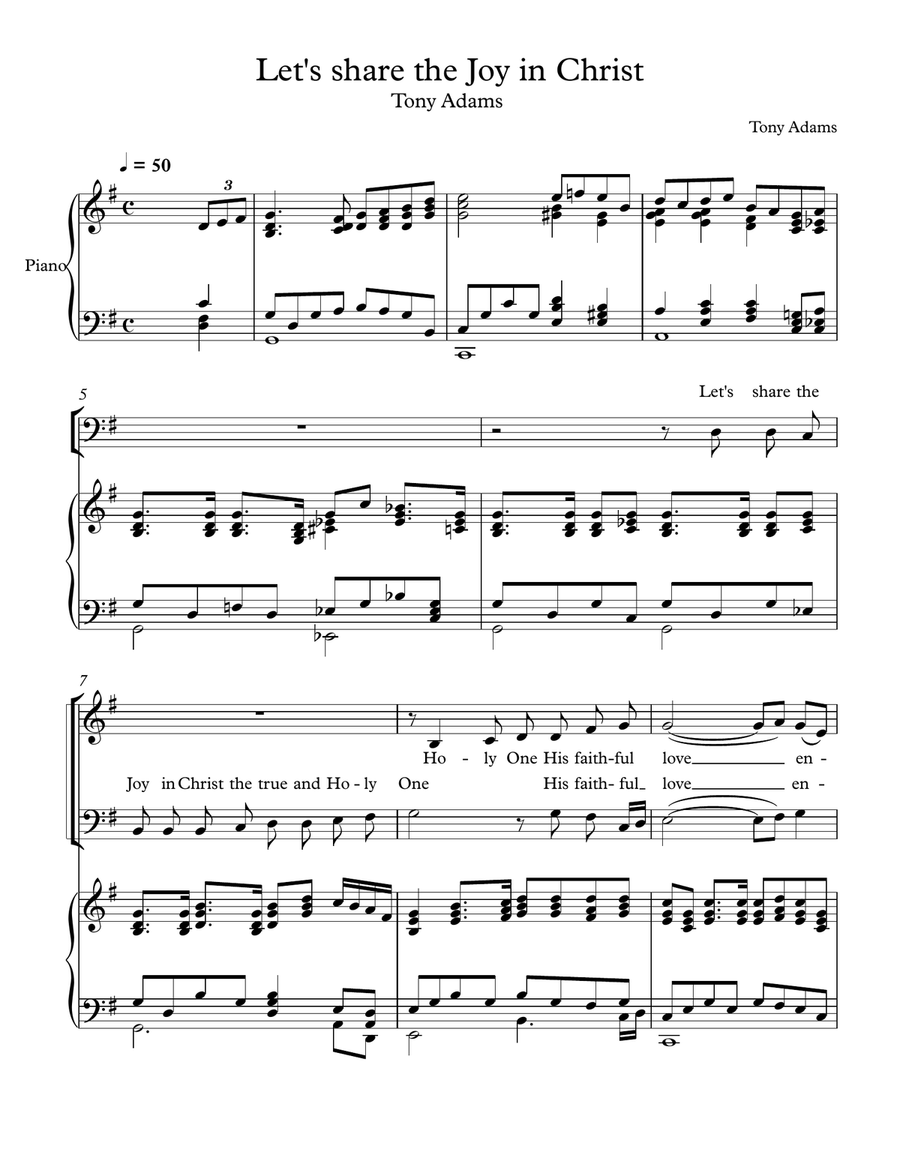 Lets share the joy in Christ 4-Part scores gallery preview page 1