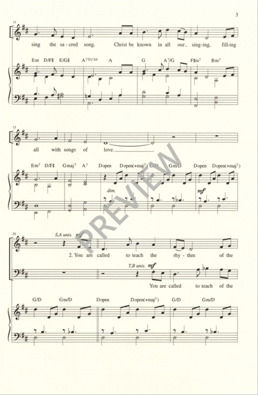 You Are Called to Tell the Story 4-Part scores gallery preview page 3