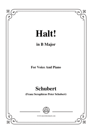 Book cover for Schubert-Halt!,in B Major,Op.25 No.3,for Voice and Piano