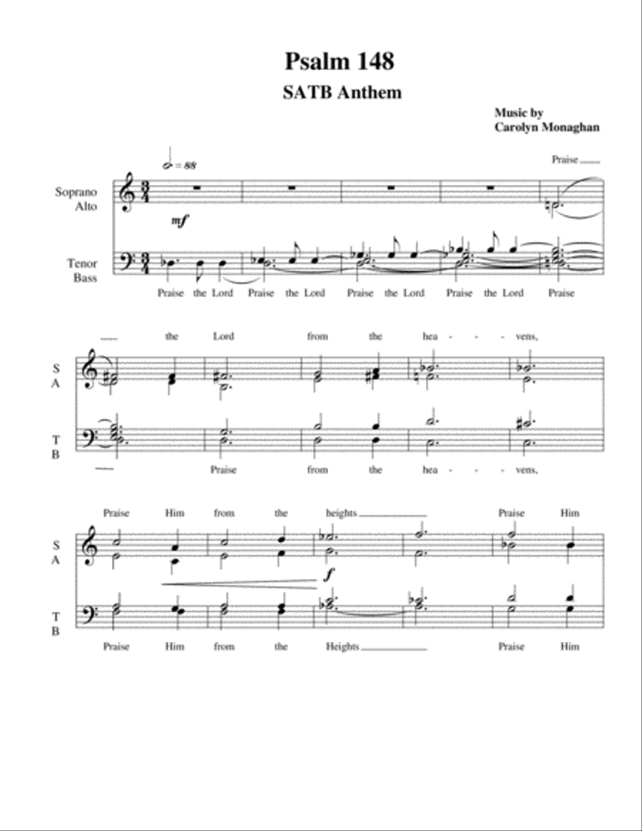 Psalm148 4-Part scores gallery preview page 1