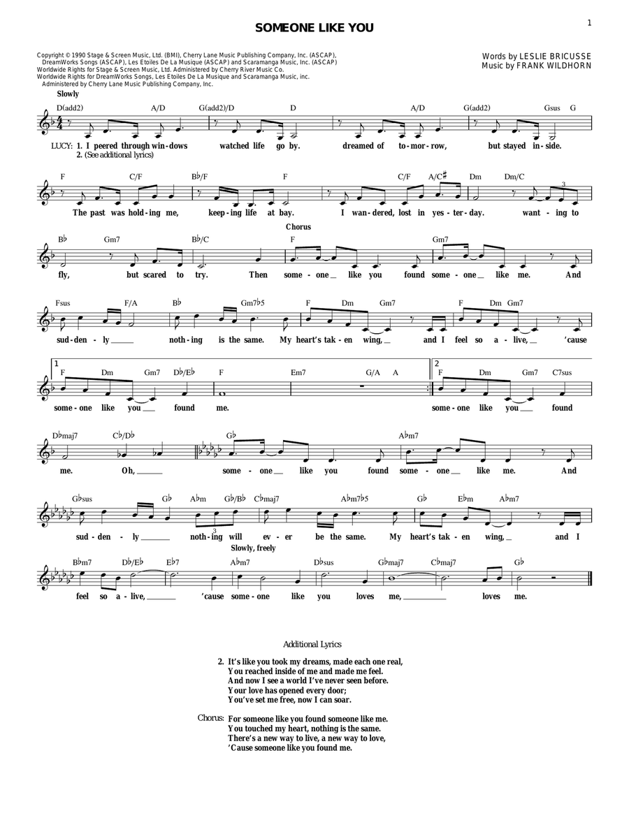 Someone Like You (from Jekyll & Hyde - 1990 Concept Album version) Guitar scores gallery preview page 1