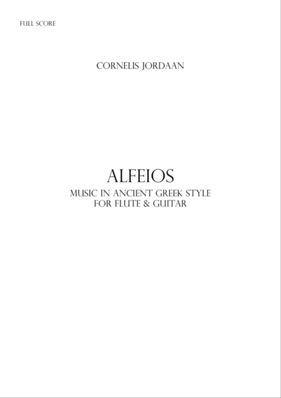 Alfeios, Music in Ancient Greek Style, for flute & guitar Flute scores gallery preview page 1