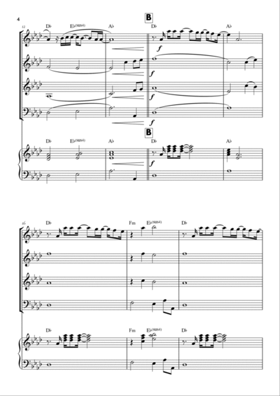 Goodness Of God Saxophone Quartet scores gallery preview page 4