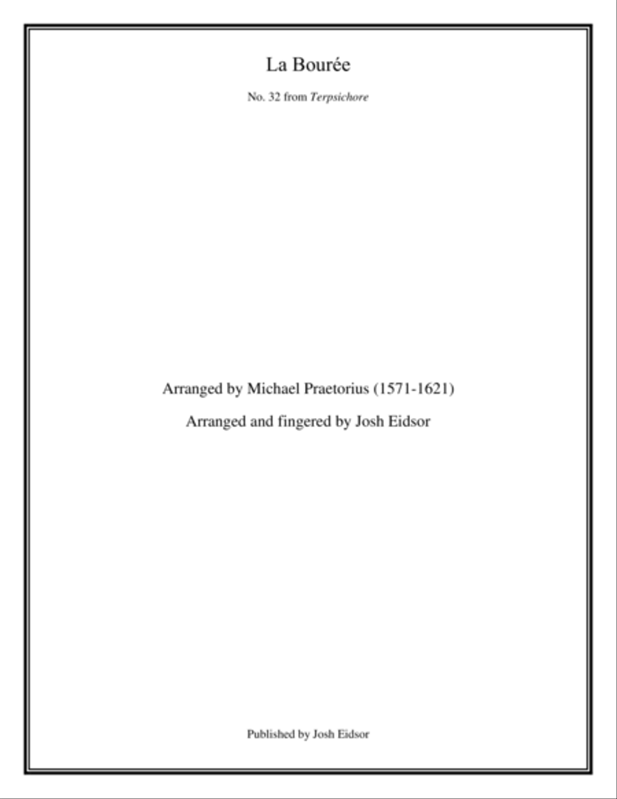 La Bourée (Michael Praetorius) Piano Solo scores gallery preview page 1