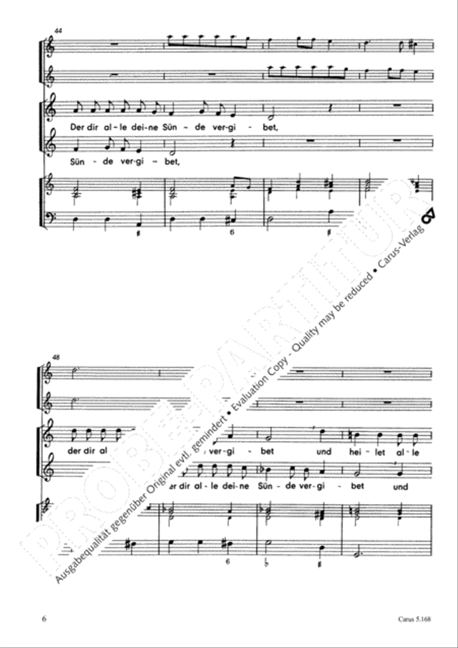 Praise the Almighty, O my spirit (Lobe den Herren, meine Seele) SA scores gallery preview page 7