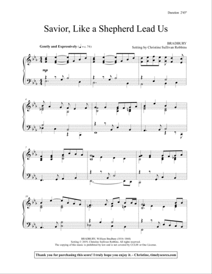 Savior, Like a Shepherd Lead Us Piano Solo scores gallery preview page 1