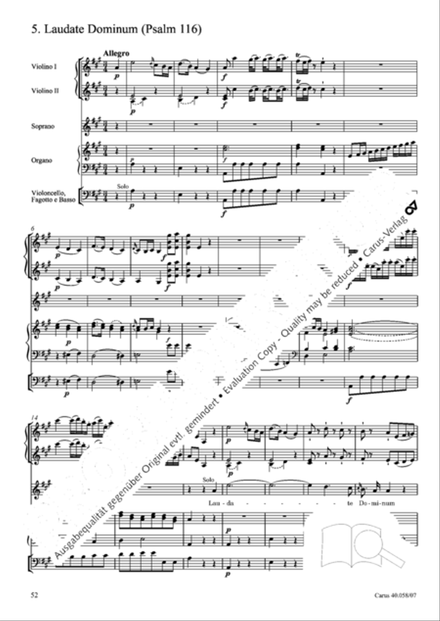 Vesperae solennes de Dominica 4-Part scores gallery preview page 57