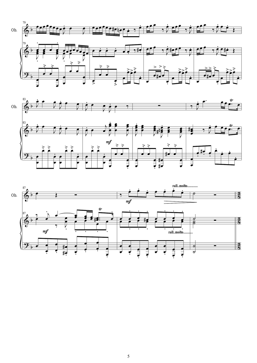 Vivaldi - Concerto in D minor for Oboe and Piano RV 535 Vivaldi - Concerto in D minor for Oboe and Piano RV 535 Piano scores gallery preview page 5