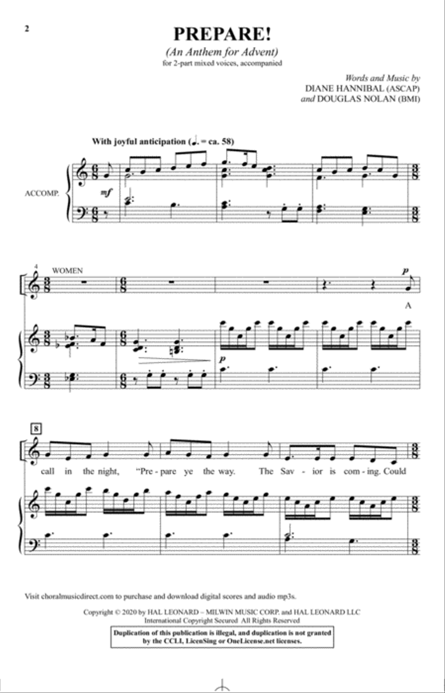 Prepare! (An Anthem For Advent) 2-Part scores gallery preview page 1