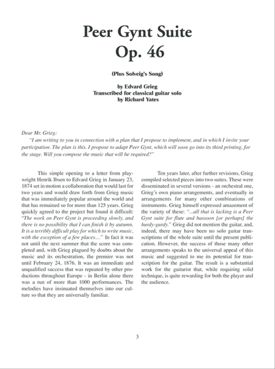 Peer Gynt Suite, Op. 46 (Plus Solveig's Song) Acoustic Guitar scores gallery preview page 4