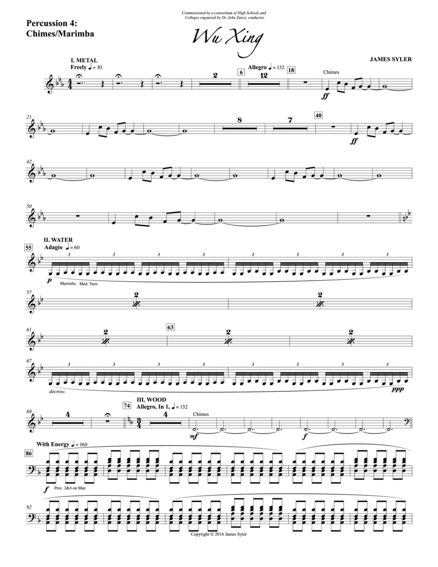 Wu Xing: Mallets Concert Band scores gallery preview page 1
