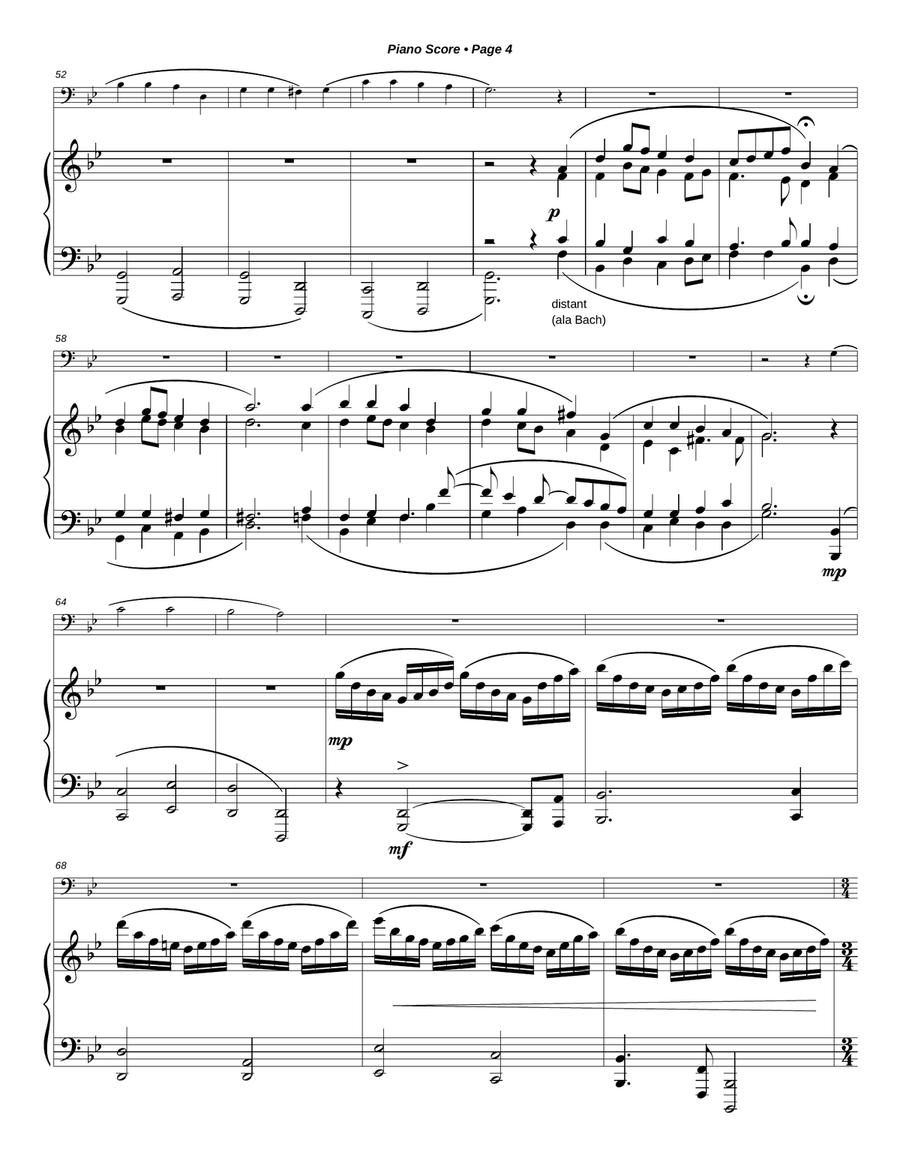 Four By Four for Trombone and Euphonium and Piano Euphonium scores gallery preview page 6