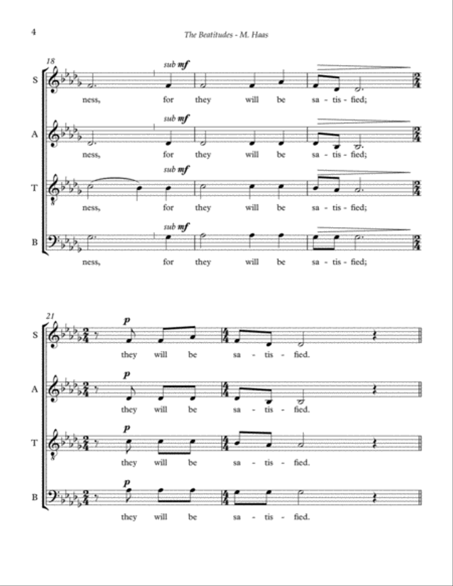 The Beatitudes 4-Part scores gallery preview page 5
