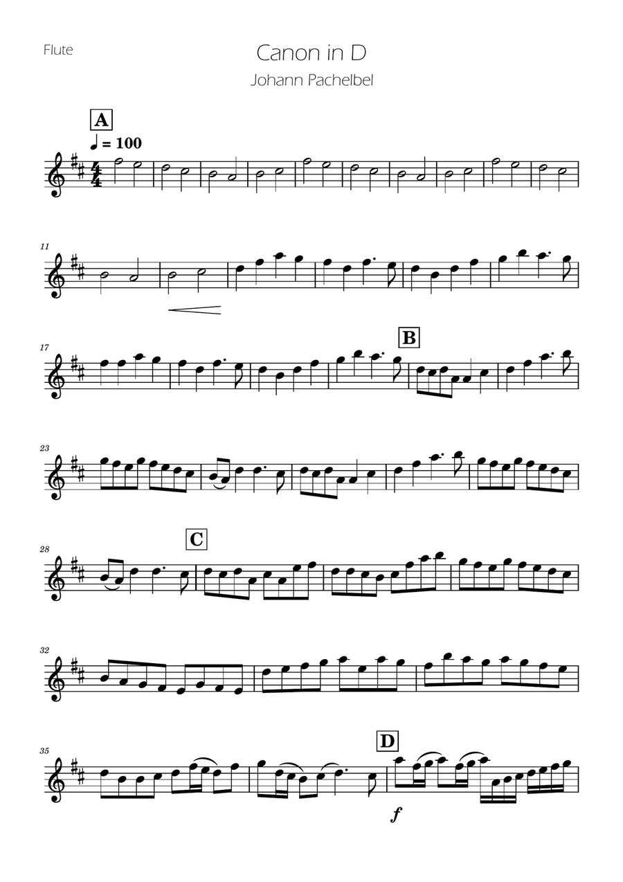Canon in D - Flute and Oboe Duet Woodwind Duet scores gallery preview page 5