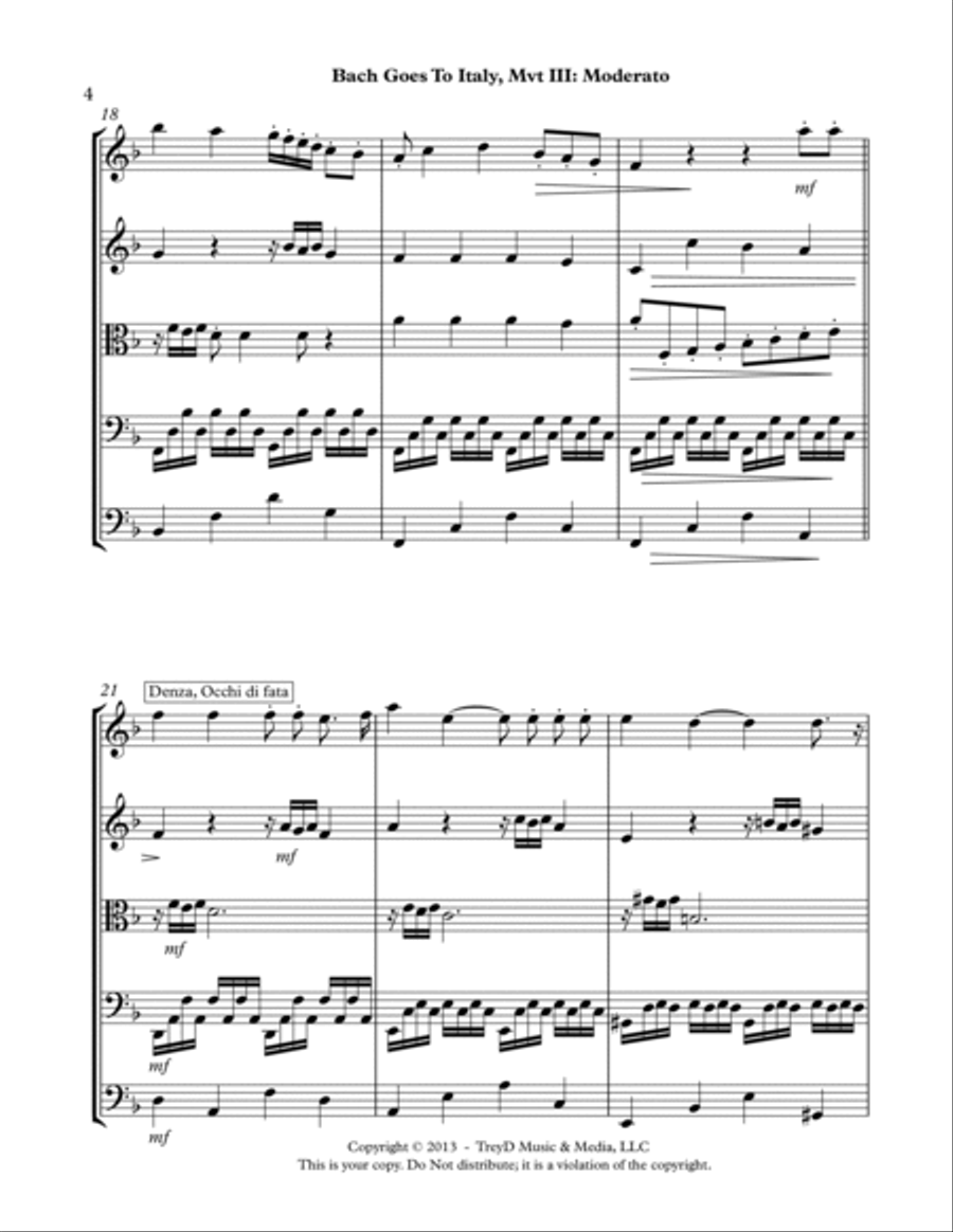 Bach Goes to Italy-mvt 3 String Orchestra scores gallery preview page 4