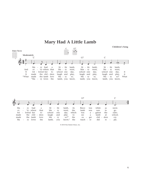 Mary Had A Little Lamb (from The Daily Ukulele) (arr. Liz and Jim Beloff)