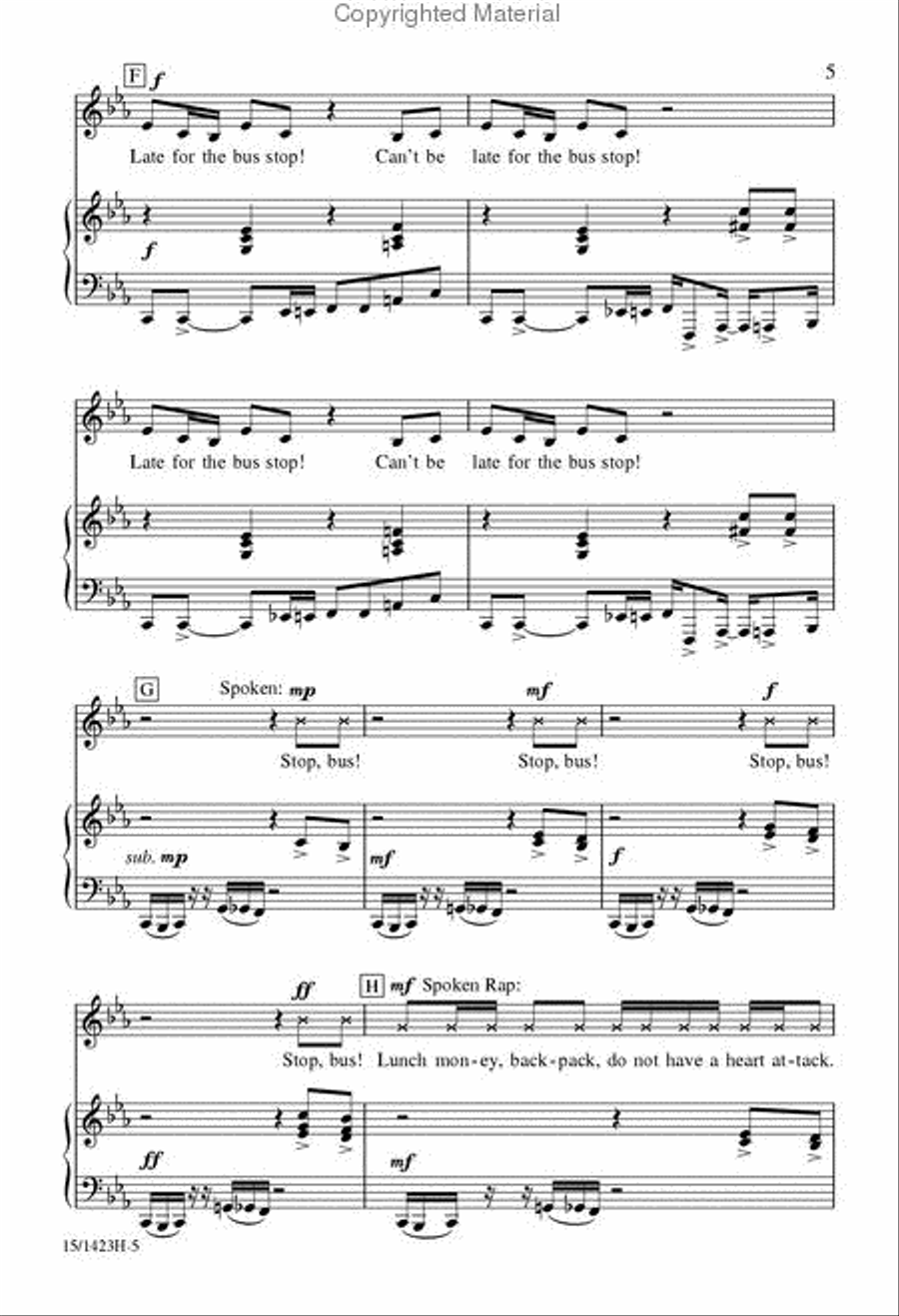 Bus Stop Unison Choir scores gallery preview page 5