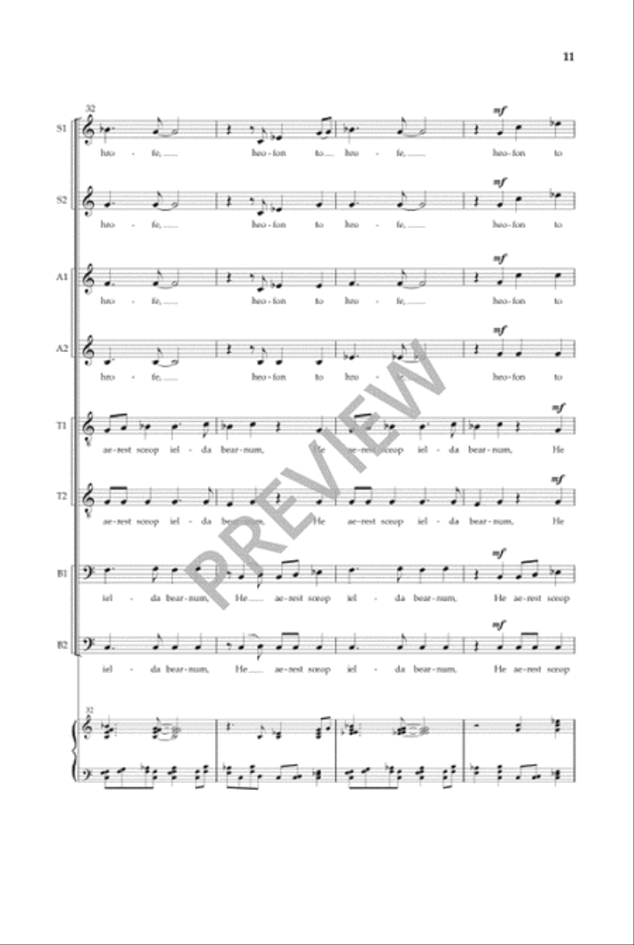 Caedmon's Hymn SSAATTBB scores gallery preview page 12