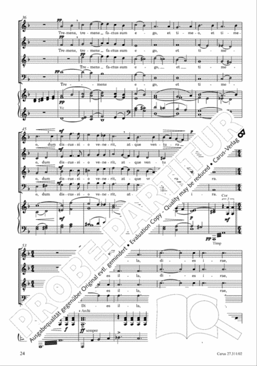 Requiem - church version (Requiem. Fassung mit kleinem Orchester) 4-Part scores gallery preview page 25