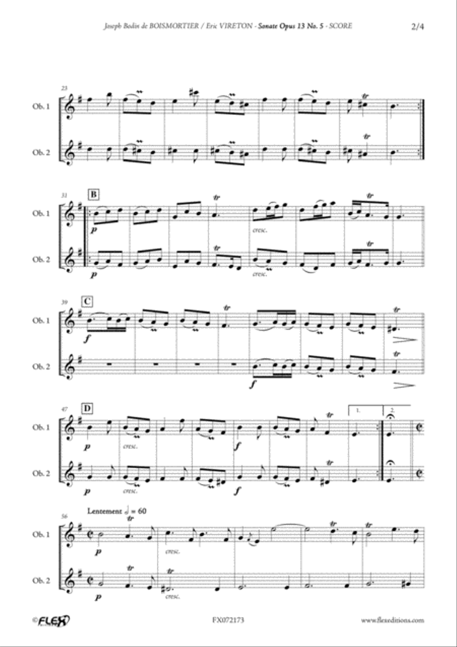 Sonata Opus 13 No. 5 Sonata Opus 13 No. 5 Woodwind Duet scores gallery preview page 3