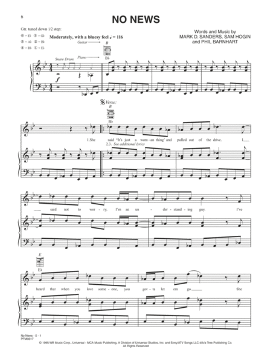 No News Piano, Vocal, Guitar scores gallery preview page 1
