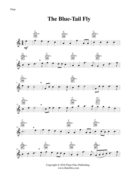 Blue-Tail Fly - Flute Solo with Guitar Chords image number null