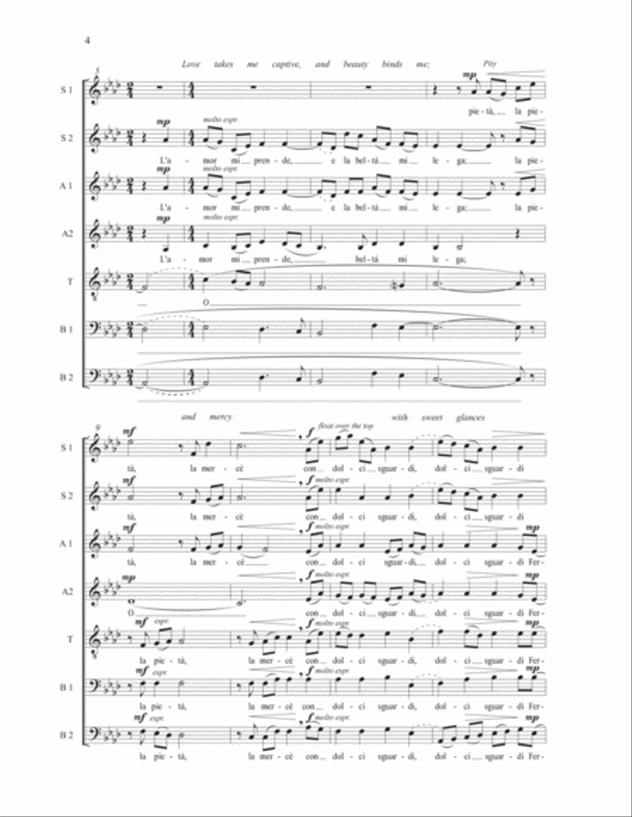 Michelangelo's Sonnet A Cappella scores gallery preview page 3