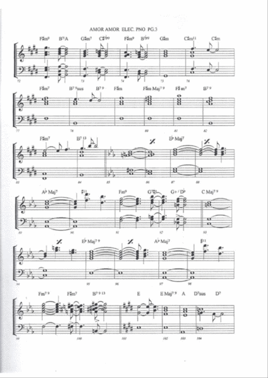Amor (amor, Amor, Amor) Piano scores gallery preview page 2