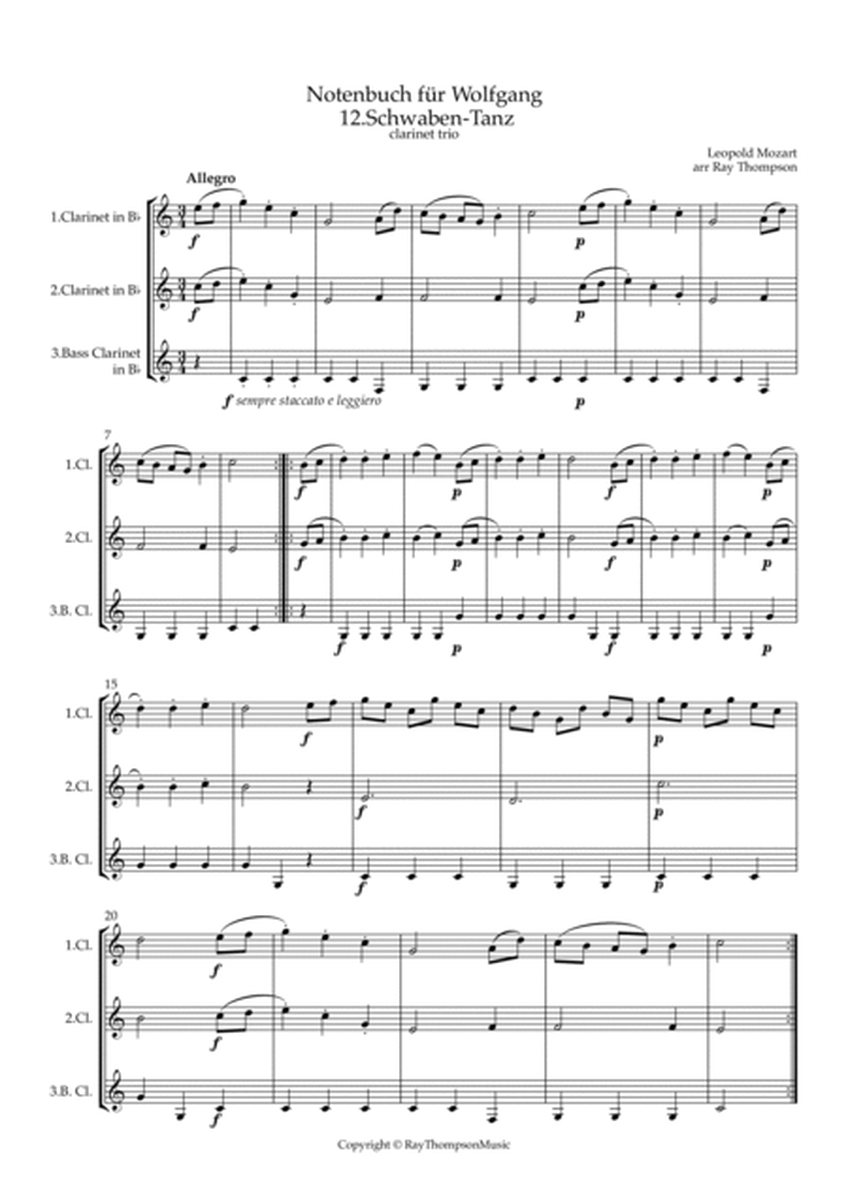 Mozart (Leopold): Notenbuch für Wolfgang (Notebook for Wolfgang) 12. Schwaben- Tanz - clarinet trio image number null