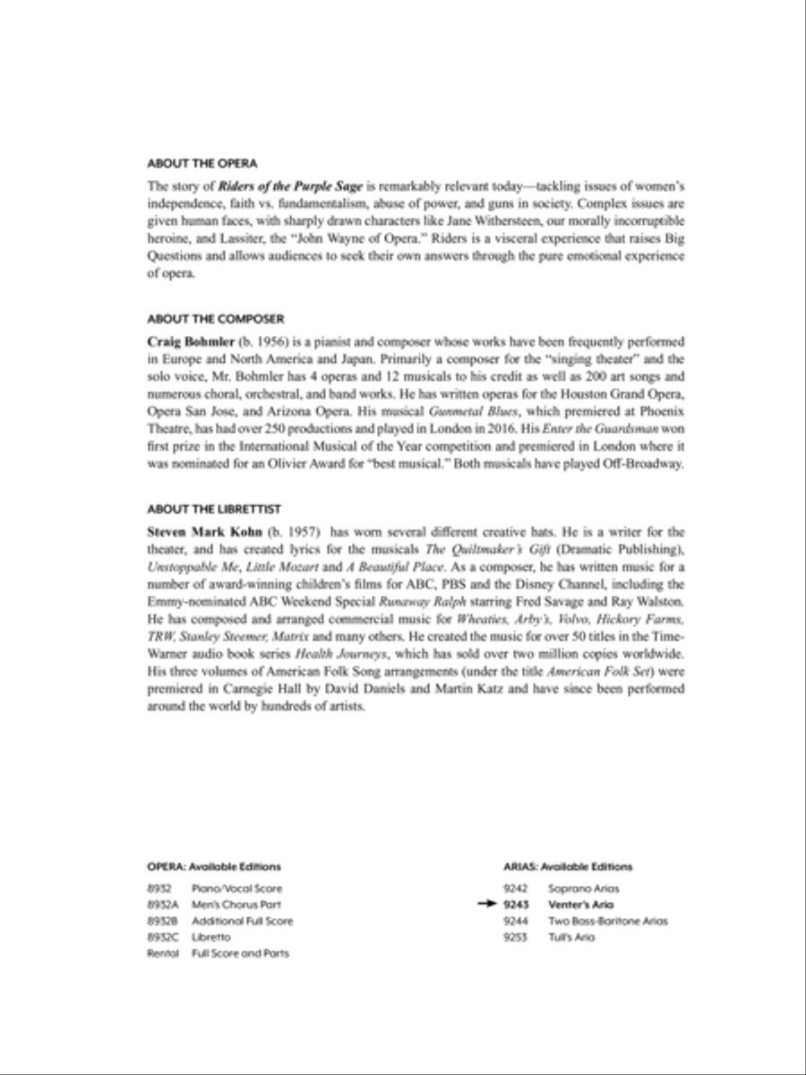 Venter's Aria Venter's Aria Tenor Voice scores gallery preview page 2