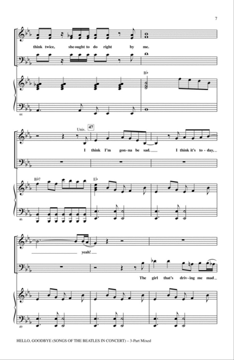 Hello, Goodbye (Songs Of The Beatles In Concert) 3-Part scores gallery preview page 6