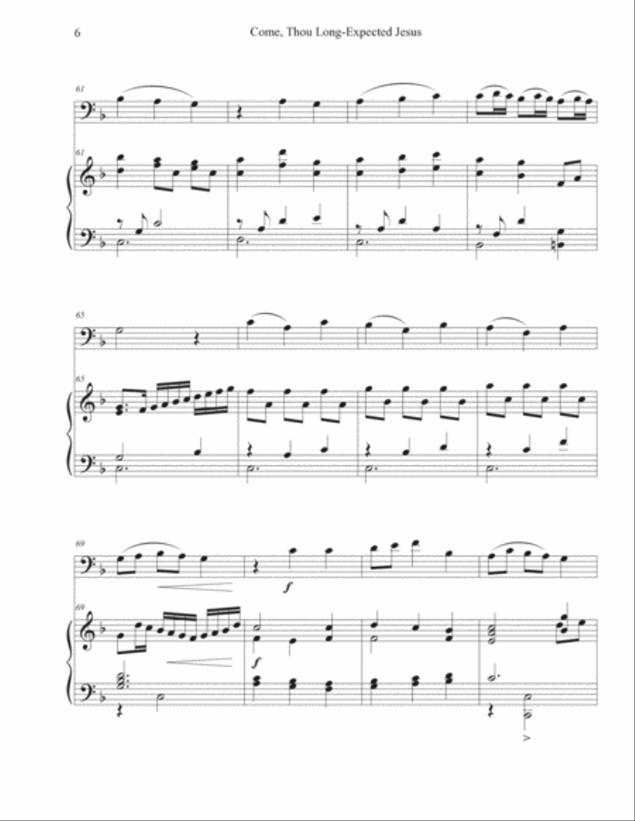 Come, Thou Long-Expected Jesus (Cello-Piano) Piano scores gallery preview page 6