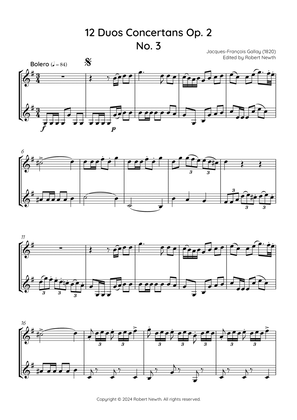 Book cover for Gallay - 12 Duos Concertans Op. 2 No. 3 'Bolero' (for Horn Duet)