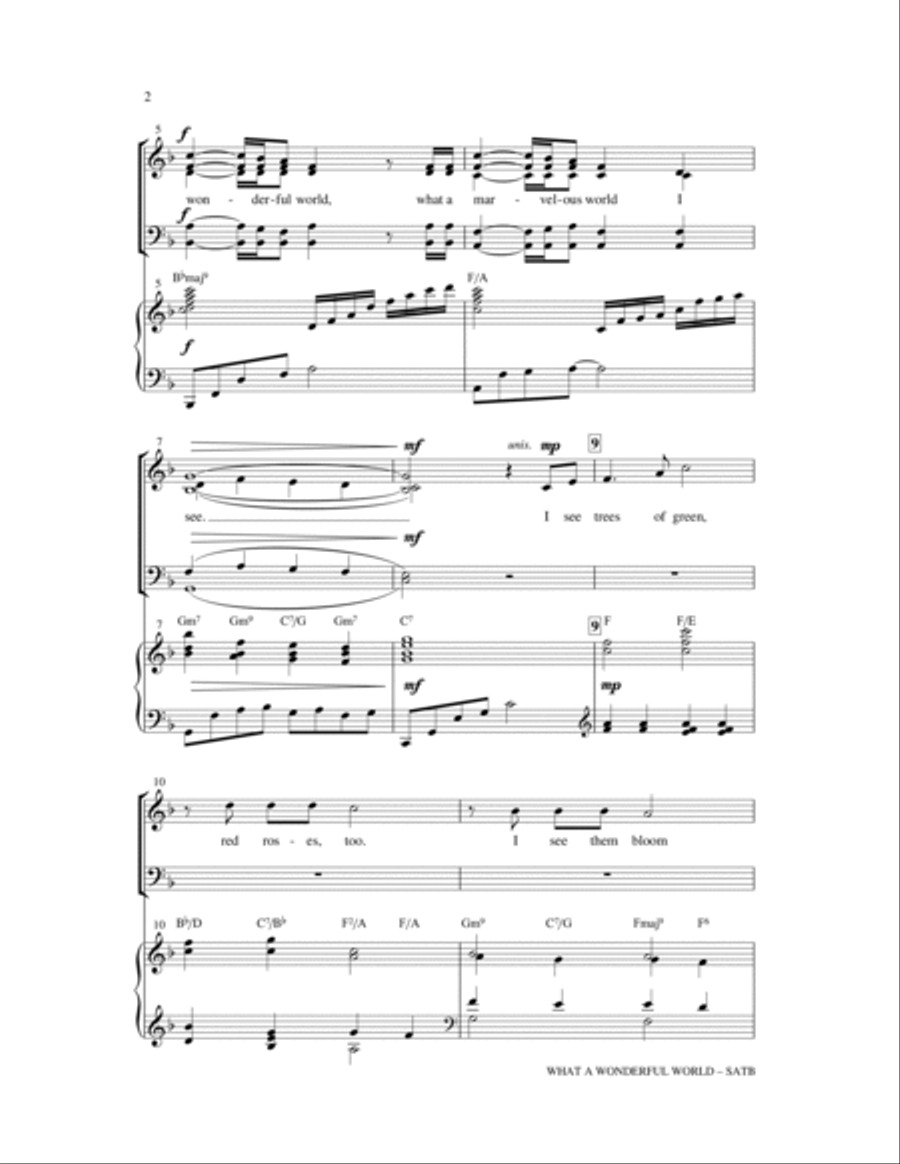 What A Wonderful World 4-Part scores gallery preview page 2