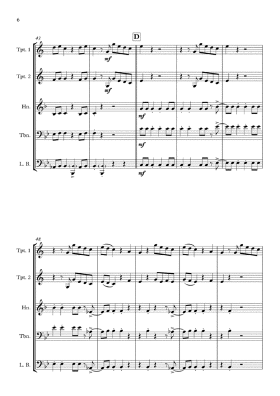 Shake It Off Brass Quartet scores gallery preview page 6
