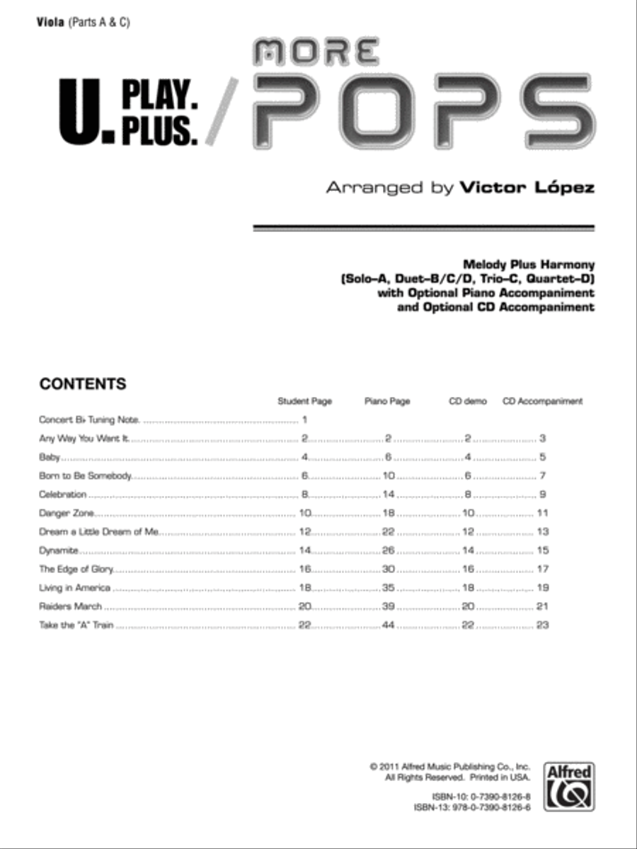 U.Play.Plus More Pops -- Melody Plus Harmony Flexible/Adaptable scores gallery preview page 2