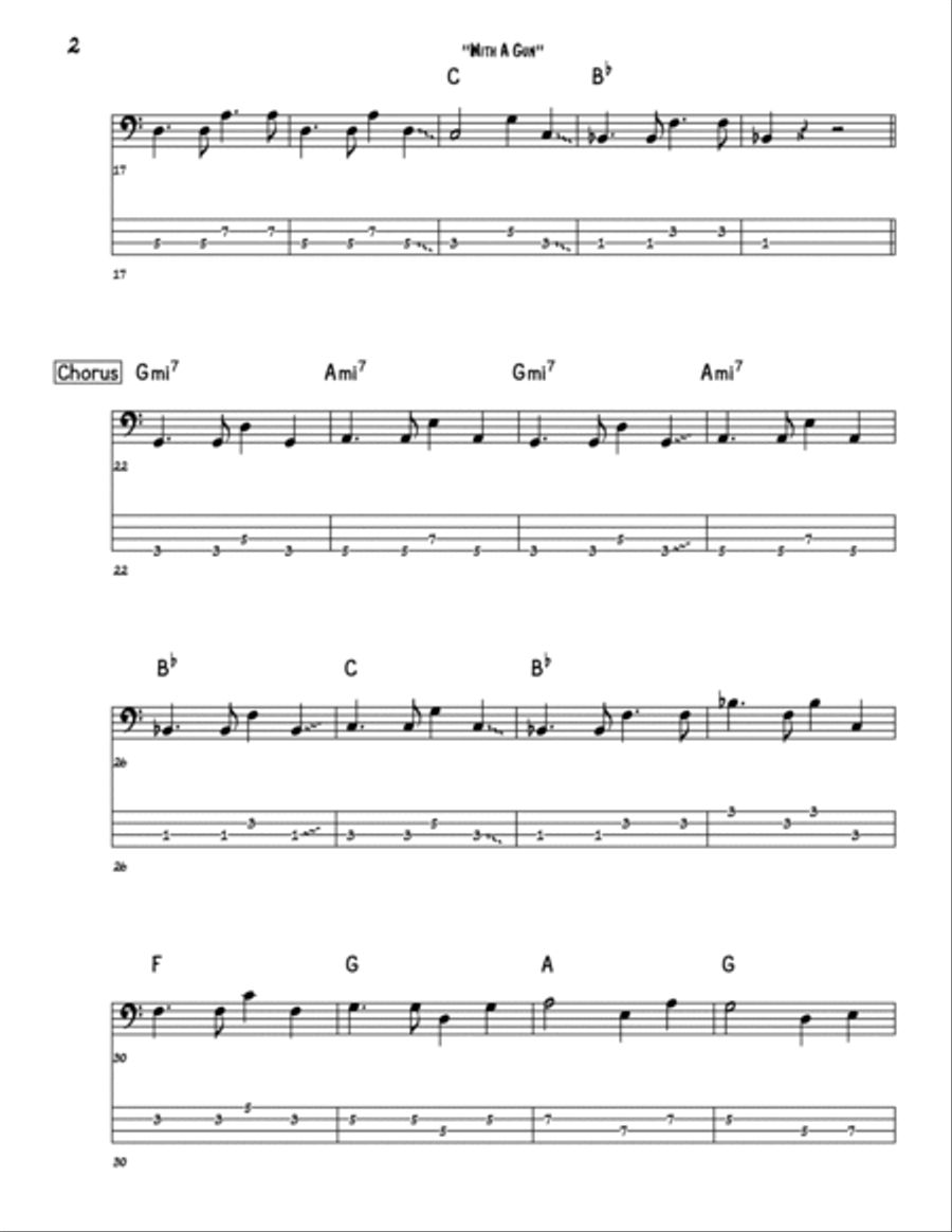 With A Gun Bass Guitar scores gallery preview page 2