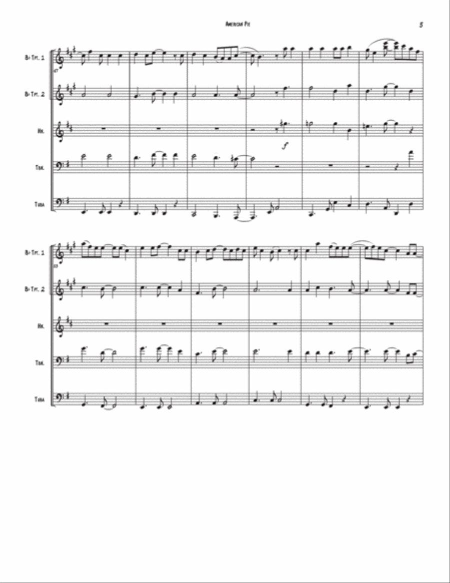 American Pie Brass Quintet scores gallery preview page 5