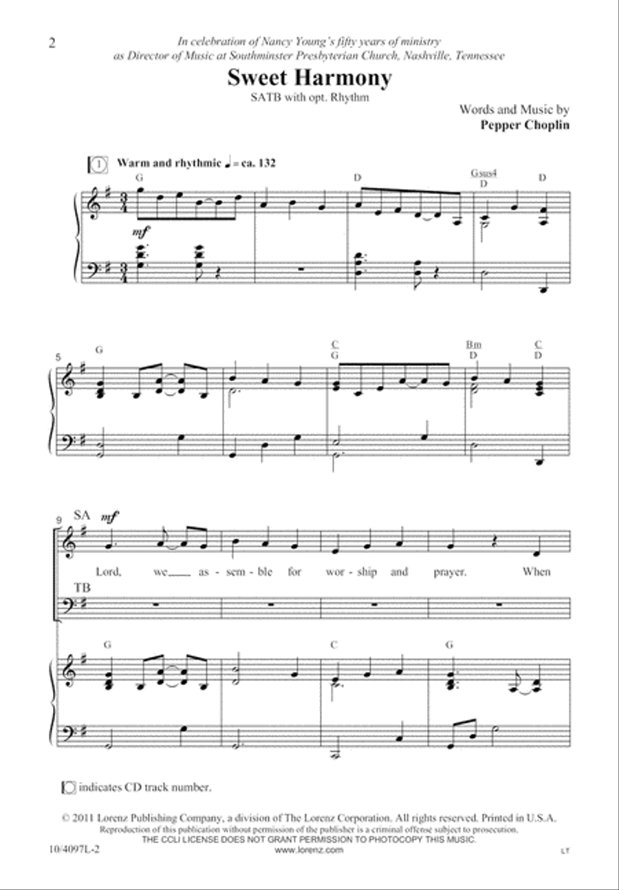 Sweet Harmony 4-Part scores gallery preview page 3